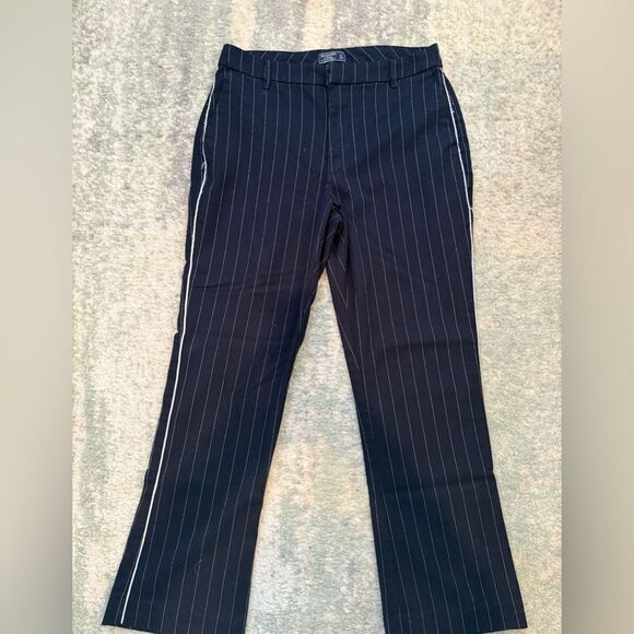 Abercrombie & Fitch Navy Pinstripe Trousers - Picture 2 of 8